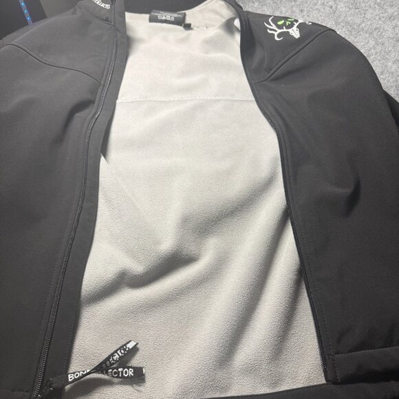 Bone Collector Jacket -Size Large - Black Full Zip - Fleece Lined - Soft Shell - Picture 6 of 10